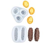 Moldes Silicona Manualidades 2 Piezas De Pepino De Mar Forma De Abulón Silicona Decorativa Fondant Pastel Hornear Budín Molde De Gelatina Transparente