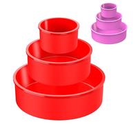 Moldes Silicona Reposteria Redondo 3Pcs - Molde Silicona Bizcocho Horno - Moldes Silicona Freidora de Aire - Molde para Tarta - - Molde para Pastel - Molde Quiche - MOLDE Desmontable Antiadherente