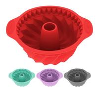 Moldes Silicona Reposteria Redondo1Pcs | Molde Silicona Bizcocho Horno | Molde BIZCOCHO Freidora de Aire | MOLDE Bizcocho Agujero | Moldes Patel y Tartas | MOLDES Desmontable 24x11cm (Bizcocho Rojo)