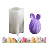 Moldes Vela Pascua - Molde Silicona Huevo Oreja Conejo 3D, Herramienta Cemento Yeso, Resina Soporte | Moldes Chocolate Vela Aromaterapia Para Pascua Hogar Décor Bricolage Arte Proyectos Equipo Set