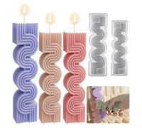 Moldes Velas Silicona Resina Epoxi - 3D Onda Forma Fondant Jabón de Hacer Molde Vela Hechas Mano Aromaterapia para DIY Crystal Votive Candle Holder Boda Fiesta Decoración del Hogar