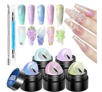 Molding Gel For Nails - 3d Molding Gel For Nails, Manicure Set Non-Stick With Carving Pen, 5 Colors Builder Nail Designs Sculpting Gels | Manicure Set With Carving Pen Fors Moldings