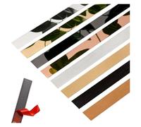 Moldura autoadhesiva, tira de sellador, 3,05 m/10 pies, moldura metalizada for pared (negro cepillado, 1 cm)(Black 8k Mirror,2cm)