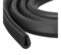 Moldura de borde de canal en U, 1 m de largo, tira de sellado de goma, protector de borde redondo, apto for bordes de 0,5 a 1 mm (5/32" de ancho x 23/64" de alto), color negro