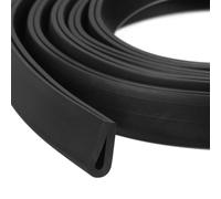 Moldura de borde de canal en U, 1 m de largo, tira de sellado de goma, protector de borde redondo, apto for bordes de 0,5 a 1 mm (5/32" de ancho x 23/64" de alto), color negro