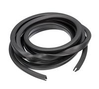 Moldura de borde de canal en U, 3,5 m de largo, tira de sellado de goma, protector de borde plano, apto for bordes de 3,5 a 4 mm (9/32" de ancho x 7/16" de alto), color negro