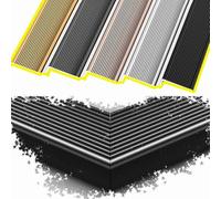 Moldura de Borde de Escalera Antideslizante de 5, 7, 8 y 10 cm de Ancho, Borde de Escalera de Metal de 91 cm de Largo, moldura de Seguridad para escalones (Negro, 5 x 2 cm)