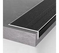 Moldura de borde de escalera - Protector de borde de aluminio antideslizante de 90 cm for escaleras de madera, vinilo o cerámica, seguro y duradero(Black)