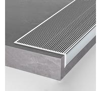Moldura de borde de escalera - Protector de borde de aluminio antideslizante de 90 cm for escaleras de madera, vinilo o cerámica, seguro y duradero(Silver)