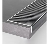 Moldura de borde de escalera - Protector de borde de aluminio antideslizante de 90 cm for escaleras de madera, vinilo o cerámica, seguro y duradero(Grey)