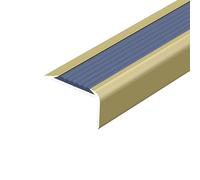 Moldura de Borde de Escalón de Metal con Vinilo Flexible 100x4x2,5 cm, Decoración Protector de Nariz de Escalera Antideslizante 120 cm para Interior Exterior(140x4x2.5cm)