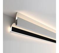 Moldura de canal LED, difusor de cubierta de luz de 3,5 m hacia arriba y hacia abajo, riel de techo para mejorar la iluminación y decoración del hogar