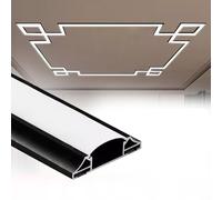 Moldura de corona de canal LED de aluminio para iluminación de techo y zócalo, pista duradera para instalación de tiras LED