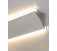 Moldura de corona de iluminación indirecta LED, moldura de techo cortable para decoración de interiores, fácil instalación, perfecta para el ambiente de oficina en casa, opciones de longitud de 8 a 16