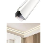 Moldura de corona de techo LED con canal difusor, moldura de iluminación indirecta de aluminio, riel de tira de 6 pies para dormitorio, luces de cubierta modernas