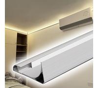Moldura de corona LED interior, iluminación indirecta, moldura de cornisa blanca, zócalo de arandela de pared, moderno borde de techo de oficina (4 metros/13.1 pies)
