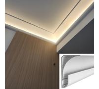 Moldura de corona LED para decoración de techo y pared, canal de perfil de aluminio con tira de luz, solución de iluminación indirecta para el hogar, moldura de cornisa, diseño interior moderno