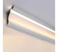 Moldura de corona LED para iluminación indirecta, canal de metal, perfil de pista decorativo de 8,5 m para difusor rodapiés, longitudes personalizadas disponibles de 1 a 20 m