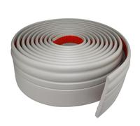 Moldura de cuadrante, tira borde esquina, moldura zócalo base flexible 32.8 pies, caucho 4" con diseño pliegue(Gray,15m/49.2FT)