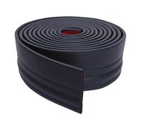 Moldura de cuadrante, tira borde esquina, moldura zócalo base flexible 32.8 pies, caucho 4" con diseño pliegue(Black,15m/49.2FT)