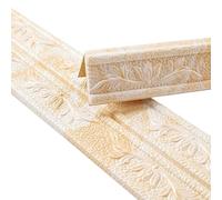 Moldura de espuma 3D impermeable para decoración del hogar y la oficina, no requiere taladrar (amarillo y blanco)