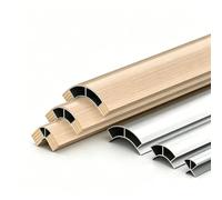 Moldura de inserción de Arco de Aluminio con Radio de Cuarto de círculo, Tira de Relleno Curva de Varios tamaños, Cubierta Decorativa sin Juntas(R 80mm(3-5/32"),L 55.1in/140cm)