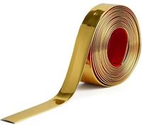 Moldura de pared, 5 m, universal, autoadhesiva, decorativa for coche, for decorar puertas y ventanas laterales o camión (roja, 40 mm [1,57 pulgadas])(Gold,10mm(0.39Inch))