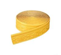 Moldura de pared flexible 3D con parte trasera de despegar y pegar para aplicación temporal o permanente en superficies interiores planas (dorado)