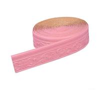 Moldura de pared flexible 3D con respaldo de despegar y pegar para aplicación temporal o permanente en superficies interiores planas (rosa)