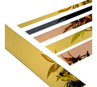 Moldura de Pared Metalizada Flexible de 1,9 M, Autoadhesiva, para Armario, Espejo, Pared, Techo, Suelo, Gabinete, Borde de Azulejo, M (Ancho 4 Cm/1,57 Pulgadas, Negro Brillante)