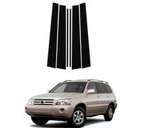 Moldura de Pilar de Ventana de Puerta para Toyota Highlander 2000 2001 2002 2003 2004 2005 2006 2007,Cubierta de Ventana de Puerta Lateral de Poste de Pilar,Calcomanía Decorativa