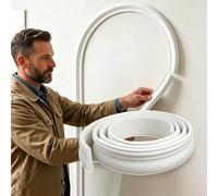 Moldura de PVC Flexible para Paredes, pintable, Tira Decorativa para Arcos, Puertas, techos y zócalos, Impermeable, Blanca, 6 m