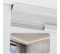 Moldura de remate de Techo, Kit de moldura de Corona LED con Ranura de Aluminio - 3 Piezas de cornisa de Esquina para Dormitorio y Sala de Estar, Accesorios de iluminación Decorativos Modern