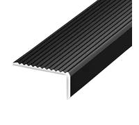 Moldura de remate para escaleras, Protector de Borde de Escalera de Aluminio con para Oficina/supermercado, embellecedor de peldaños para Interiores y Exteriores (Negro, 80 cm/31,5 Pulgadas)