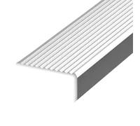 Moldura de remate para escaleras, Protector de Borde de Escalera de Aluminio conara Oficina/supermercado, embellecedor de peldaños para Interiores y Exteriores (Plateado, 160 cm/63 Pulgadas)
