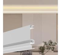 Moldura de techo con canal LED, rodapiés de aluminio sin tira LED, riel de cubierta difusora para iluminación del hogar, hotel y cine
