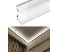 Moldura de techo de aluminio para iluminación indirecta, moldura de corona, cornisa de pared y difusor de zócalo, riel de tira LED de 5,7 m, moldura decorativa para el hogar