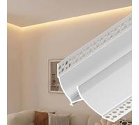 Moldura de Techo LED Kit de Iluminación de Moldura de Corona de Aluminio LED, Canal Iluminado de Lavado de Pared o Techo, Recorte de Perfil de Cornisa de Iluminación(S,1m/3.3ft)