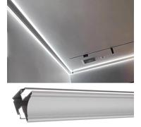 Moldura de techo LED para iluminación indirecta, perfil de aluminio con doble canal de tira de luz, moldura decorativa de 1,5 m para decoración del hogar