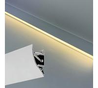 Moldura de Techo LED Perfil de Aluminio de Montaje Superficial para Tira LED, Iluminación de Moldura de Corona Lavado de Pared/Techo, Marco de Revestimiento(White,2 pcs)