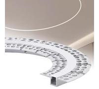 Moldura de Techo LED Perfil LED Empotrado para Techo y Pared, Canal Flexible Empotrado con Cubierta de Silicona, Moldura de Luz Curvable(17mm (0.67"),1 pc)