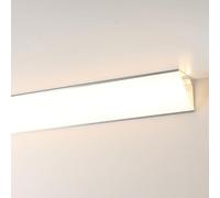 Moldura de Techo, Moldura de Techo con iluminación LED indirecta - Perfil de Esquina de Pared Plateado de 7,5 m con Cubierta de policarbonato lechoso para decoración del hogar en Sala de es