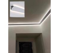 Moldura de techo y moldura de corona con tira LED de aluminio para iluminación decorativa en paneles de yeso de dormitorio