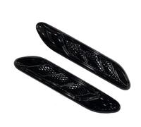 Moldura de ventilación lateral del vehículo Embellecedor de ventilación de ala de flujo de aire para coche, decoración de guardabarros lateral, fibra de carbono, Para(Glossy Black)