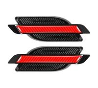 Moldura de ventilación lateral del vehículo Pegatinas de ala universal para coche, lado del guardabarros(Red 2PCS)
