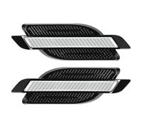 Moldura de ventilación lateral del vehículo Pegatinas de ala universal para coche, lado del guardabarros(White 2PCS)