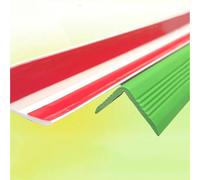 Moldura de Vinilo for Borde de Escalera, Tira de Vinilo autoadhesiva, Borde de peldaños de Goma de PVC Flexible for Uso en Exteriores e Interiores.(Green,2.5x2.5cm-10PCS/393.7IN)