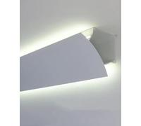 Moldura Decorativa para Techo, iluminación LED de zócalo de Aluminio - Montaje en Superficie para techos, Pisos, Paredes y molduras de cornisa - 4 luminarias Decorativas Que ocultan los cabl