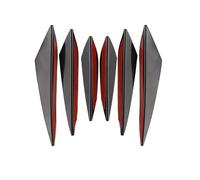 Moldura del guardabarros Parachoques delantero labio decoración difusor divisor aletas negro fibra de carbono cuerpo Spoiler Canards Guardabarros Decoración Lateral(CP-6PCS Glossy Black)