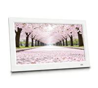 Moldura Digital con Mando Y USB - Portarretratos Digital, Pantalla IPS HD, Reproduce Video/Música/Fotos, Calendario/Reloj, Sensor Humano, Memoria De Apagado, Montaje En Pared(White,24in)